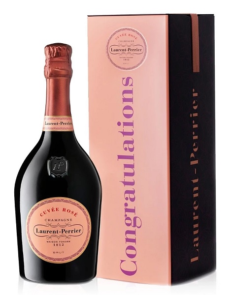 Laurent-Perrier Cuvée Rosé 75cl in Congratulations Tin